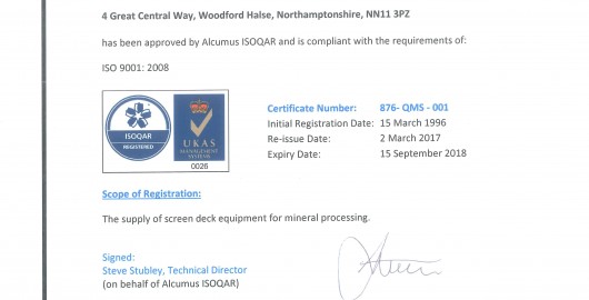 New ISO Accreditation achieved